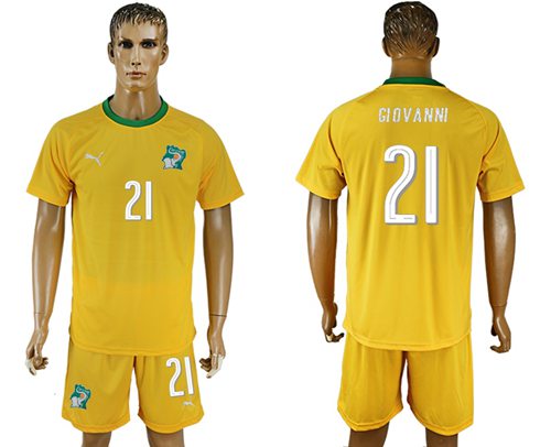 Cote d'lvoire #21 Giovanni Home Soccer Country Jersey - Click Image to Close